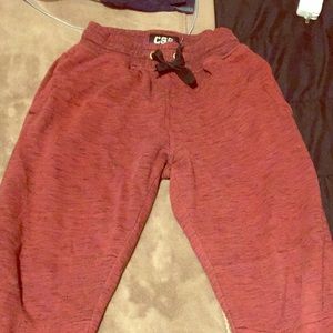 Red sweat pants